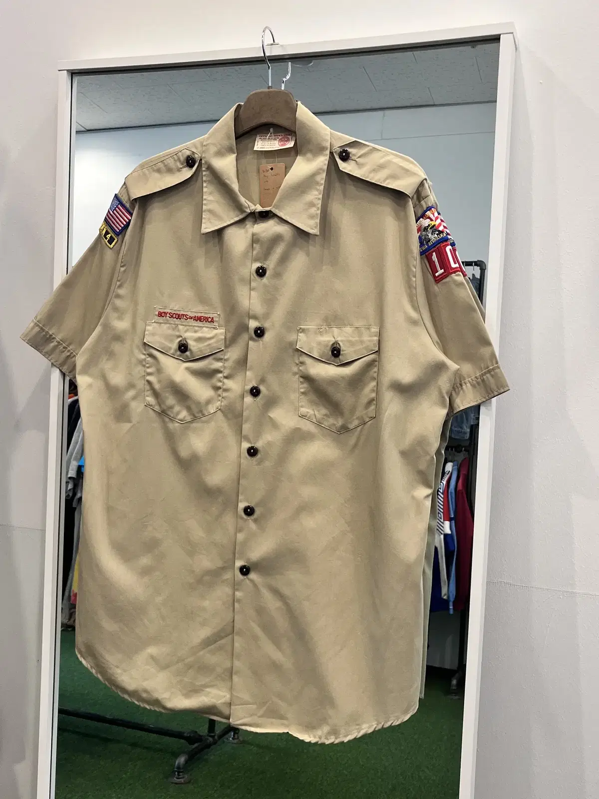 80-90s Boy Scouts 빈티지 반팔 셔츠 made in USA